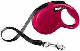 FLEXI Classic Tape pavadėlis, max 12kg, 3m juostelinis - raudona