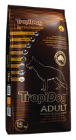TROPIDOG Super Premium suaugusiems vidutinių ir didelių veislių šunims ėriena su ryžiais 15kg