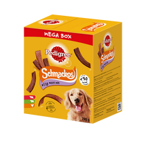 PEDIGREE® Mega Box SchmackosTM - papildomas ėdalas suaugusiems šunims (jautienos, ėrienos ir paukštienos skonio) - 790g