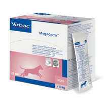 Virbac Megaderm 28x8 ml maisto papildas šunims 10-30 kg nuo odos problemų