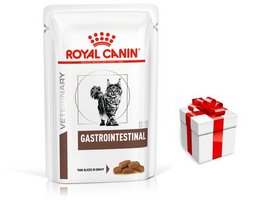 ROYAL CANIN Gastro Intestinal 12x85g paketėlis (griežinėliai padaže) + STAIGMENA KATEI
