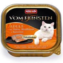 ANIMONDA Cat Vom Feinsten suaugęs su įdaru: Vištiena, jautiena ir morkos 100g x32
