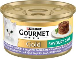 Purina Gourmet Gold Pikantiškas pyragas su ėriena ir šparaginėmis pupelėmis 12x85g