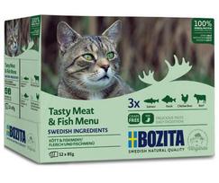 BOZITA Multibox Mėsos ir žuvies želė gabalėliai (12X85g)