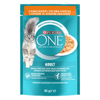 Purina One Cat Adult su vištiena ir šparaginėmis pupelėmis 85g