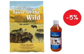 Taste of the Wild High Prairie 12, 2 kg + LAB V Lašišų aliejus šunims ir katėms 500ml