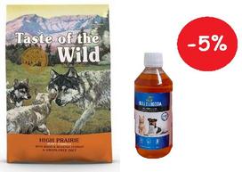 Taste of the Wild High Prairie Puppy 2kg + LAB V Lašišų aliejus šunims ir katėms 250ml