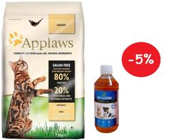 Applaws Adult Chicken Dry Cat Food 2kg + LAB V Lašišų aliejus šunims ir katėms 250ml