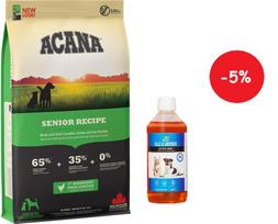 ACANA HERITAGE Senior Dog 11,4kg + LAB V Lašišų aliejus šunims ir katėms 500ml