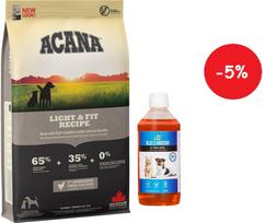 ACANA HERITAGE Light & Fit Dog 11,4kg + LAB V Lašišų aliejus šunims ir katėms 500ml