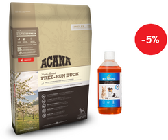 ACANA Free-Run Duck 11,4kg + LAB V Lašišų aliejus šunims ir katėms 500ml