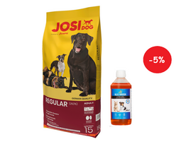 JOSERA JosiDog Regular 15kg + LAB V Lašišų aliejus šunims ir katėms 500ml