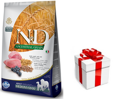 Farmina N&D LAMB BLUEBERRY MEDIUM MAXI 12kg + STAIGMENA ŠUNUI