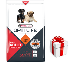 VERSELE-LAGA Opti Life Adult Digestion Mini 7,5kg + STAIGMENA ŠUNIUI