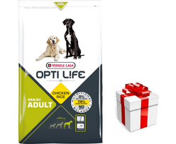 VERSELE-LAGA Opti Life Adult Maxi 12,5 kg - su vištiena - didelėms veislėms + STAIGMENA ŠUNUI