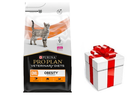 PRO PLAN Veterinary Diets OM St/Ox Obesity Management Sausas kačių maistas 5kg + STAIGMENA KATEI