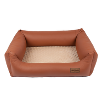 RECOBED sofa Linkoln eko oda, ruda ir smėlio spalvos L100x80cm