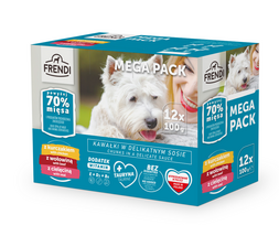 Frendi paketėliai šunims (vištiena / jautiena / veršiena) 12x100g