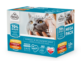 Frendi paketėliai katėms (vištiena / jautiena / kalakutiena) 12x100g