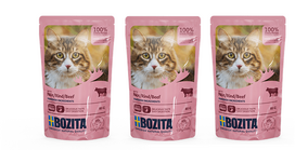 BOZITA Padažų gabalėliai su jautiena (paketėlis) 3x85g