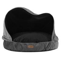 RECOBED pufas su antklode Velūras pilka/juodaM Ø70cm