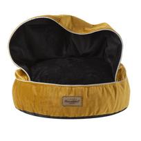 RECOBED pufas su antklode Velūras medaus/juodas S Ø55cm