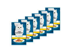 Purina Gourmet Perle kačių maistas mini filė padaže su vištiena 6x85 g