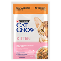 CAT CHOW Kačiukų ėdalas su kalakutiena ir cukinija drebučiuose 85g