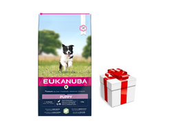 EUKANUBA Puppy&Junior Small/Medium Lamb&Rice 12kg + STAIGMENA ŠUNUI