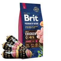 BRIT Premium By Nature Junior L 15kg + Hektor paukštienos batonas 3x900g