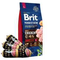 BRIT Premium By Nature Adult L 15kg + Hektor paukštienos batonas 3x900g