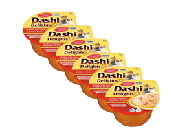Inaba DASHI papildomas kačių maistas - vištienos, tuno ir lašišos skonio sultinys 6x70 g