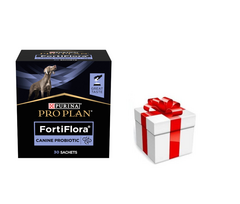 PURINA PVD FortiFlora Dog 30 paketėlių + Staigmena Šunui