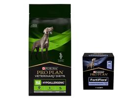 PURINA Veterinary PVD HA Hypoallergenic Dog 11kg  + PURINA PVD FortiFlora Dog 30 paketėlių
