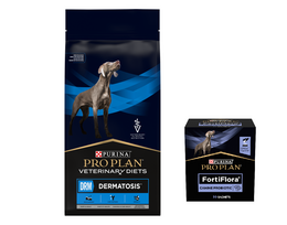 PURINA Veterinary PVD DRM Dermatozė 12kg + PURINA PVD FortiFlora Dog 30 paketėlių