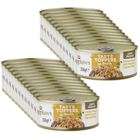 Applaws Taste Toppers Natūralus drėgnas šunų maistas Vištiena su moliūgais, morkomis ir žirneliais sultinyje 24x156g skardinė