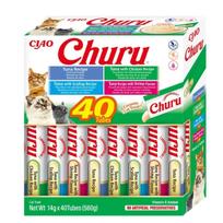 INABA Churu katėms - mišraus skonio su jūros gėrybėmis 40x14g