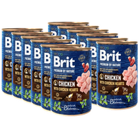Brit Premium by Nature Vištiena su vištienos širdelėmis 12x400g