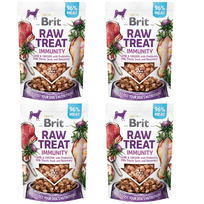 BRIT CARE Dog Raw Treat Immunity Lamb & Chicken with Probiotics, Milk Thistle Seed and Rosemary 4x40g