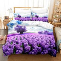 Violetinis patalynės komplektas Poliesterio antklodės užvalkalas 3D antklodės užvalkalas Levandų drugelis Dvigulis Pilnas Karališkas Karalienės Viengulis 70x133cm 2pcs