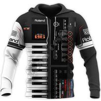Spring Autumn 3D Printed Music Musical Instrument Piano Rock Guitar Trumpet Violin Women Men Funny Hoodies/Sweatshirt XL