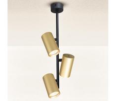 Brilagi - Sietynas ant stulpo SELE VERTICAL 3xGU10/30W/230V juoda/auksas