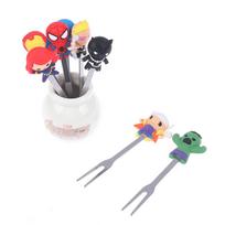 8 vnt. Mini herojai nerūdijančio plieno animaciniai vaikų vaisių šakutės, mielos vakarėlio šakučių rinkiniai 8 PCS