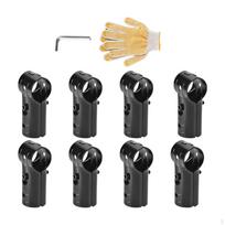 8 Pieces T Pipe Clamp Connector Tee Chain Link Fence End Rail Clamps Cold Rolled Steel Accessories