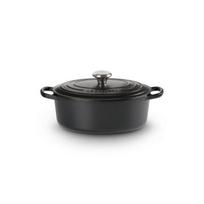 Ketaus puodas ovalus 27 cm / 4,1 l matinės juodos spalvos