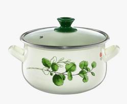 Emaliuotas puodas su dangčiu Eukaliptus, 4,2 l, 20 cm