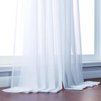 Balto tiulio permatomo lango užuolaidos gyvenamajam kambariui organza užuolaidos audinio užuolaidos W150xL260cm BACK TAPE