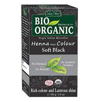 Henna plaukams: juodas (100 g), Henna plaukų spalva švelni juoda, Indo slėnis