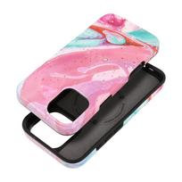 FORCELL F-PROTECT Mirage, Military Drop-Tested case compatible with MagSafe for IPHONE 16 PLUS, pink marble