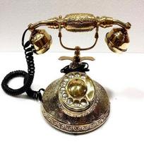 Kolekcionuojamas senovinis kietas žalvaris Stulbinantis senovinis veikiantis maharadžos telefonas